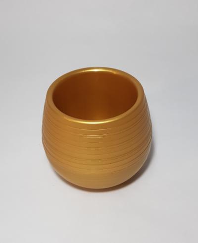 MACETA PLASTICA AUTORIEGO 8.5CM DORADA 