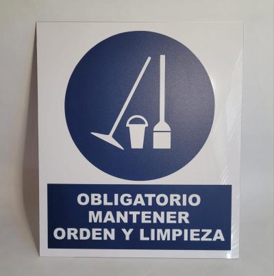 CARTEL OBLIGATORIO MANTENER ORDEN Y LIMPIEZA ALTO IMPACTO 1.5MM - 25CM X 30CM