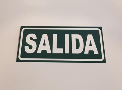 CARTEL SALIDA ALTO IMPACTO 1MM - 4CM X 10CM 