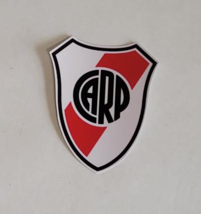 VINILO IMPRESO FONDO BLANCO TROQUELADO ESCUDO RIVER 20CM X 25CM