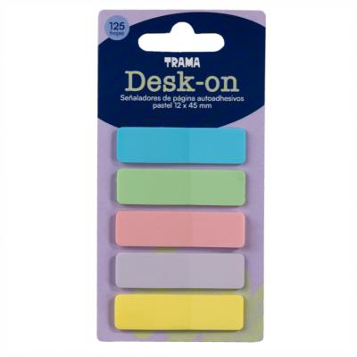 NOTAS ADHESIVAS TRAMA DESK ON BANDERITAS PASTEL 5 X 25 HJS.