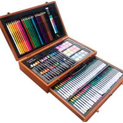 SET PARA INICIO EN ARTE Y DIBUJO KALOUR X 142 PIEZAS - CAJA DE MADERA KL-AW142